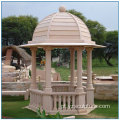 Gazebo de mármore de creme grande de tamanho clássico de jardim